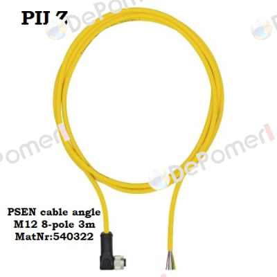 PSEN cable angle M12 8-pole 3m MatNr:540322 Pilz
