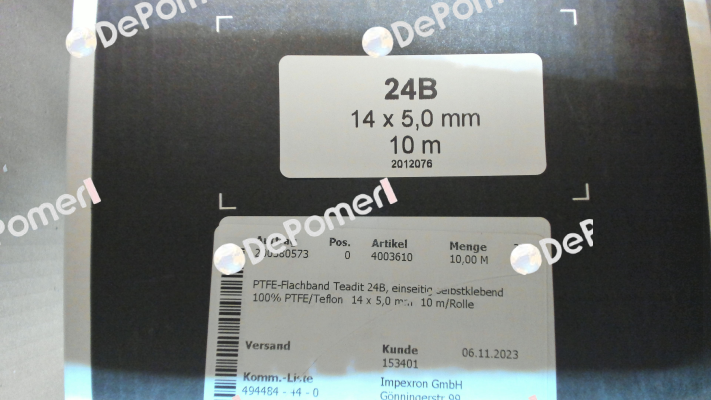 4003610 - Teadit 24B - PTFE/Teflon 14 x 5,0 mm Teadit