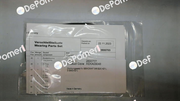 SET OF SEALS FOR BM6EPN25 Beko