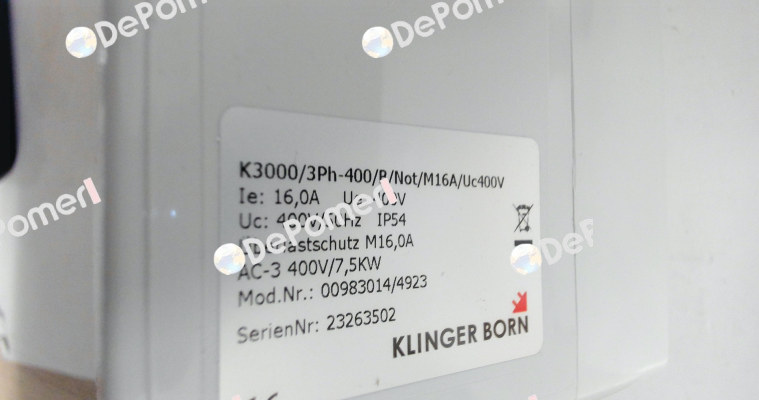0098.3014 K3000/3Ph-400V/B/Not-Halt/MxA/Uc400V Klinger Born