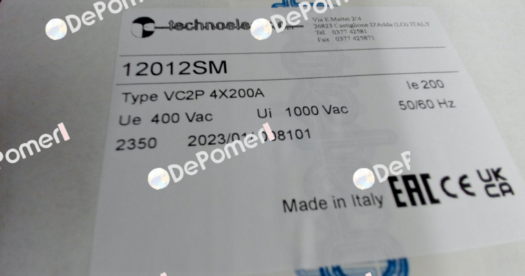 Art.No.12012SM, Type: VC2P Technoelectric