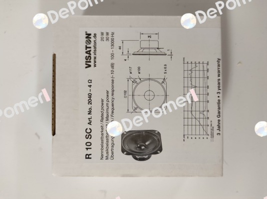 R 10 SC, 4 ohms, item number 2040 visaton