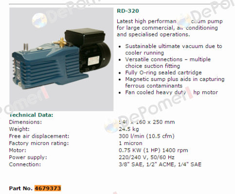 p/n: 4679373, Type: RD-320 Refco