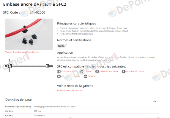 SFC2 PA66 NA 500 (151-02000) (pack 1x500) Hellermann Tyton