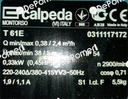 Т 61Е (70020021000) Calpeda