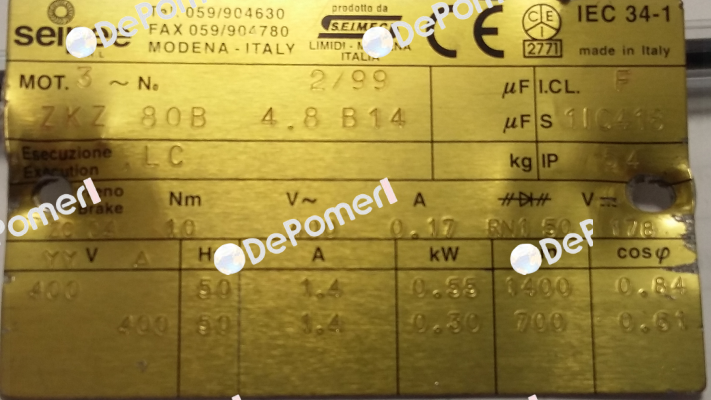 Rectifier brake supply for motor 1lc418   Seimec (Rossi)