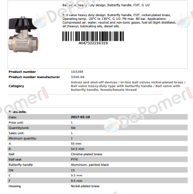 P/N: 103289 Type: 3340.04  Riegler