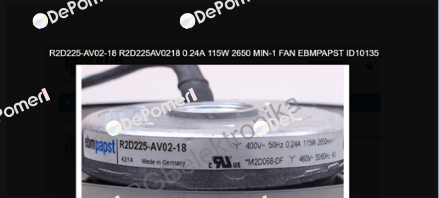 Art. Nr. 0000103053 , type R2D225  EBM Papst