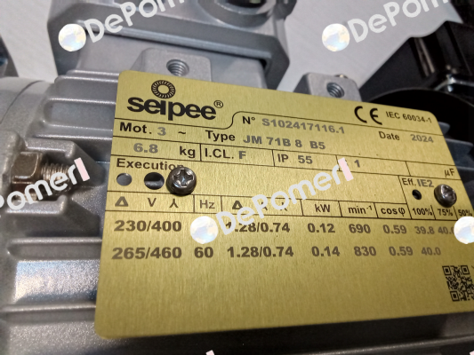 JM 71B 8 0,12KW 230/400-50HZ IC416 V.230 NORME SEIPEE