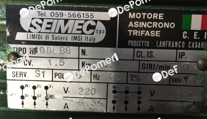 OOL B8 obsolete replaced by HB 100LB 8 230.400-50 B5 Seimec (Rossi)