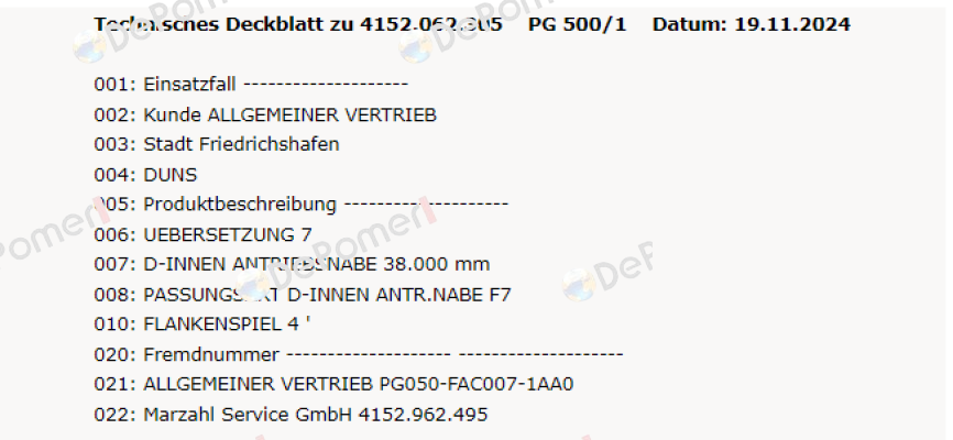 4152.062.305:000 / PG 500/1 ZF Friedrichshafen