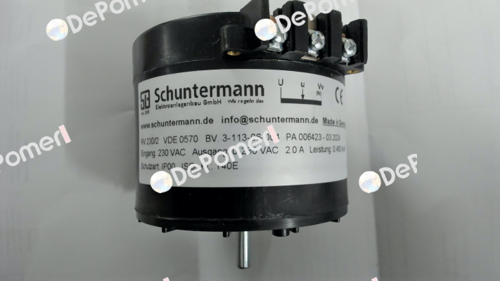 RV 230/2 G060 230/0-230V 2A 3PKT Schuntermann Transformatoren