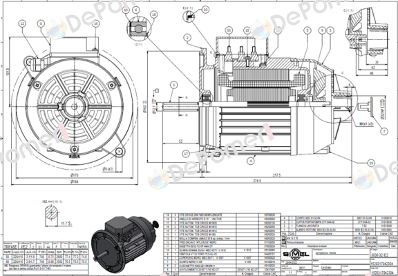 3030-32 IE2, 220-415V/50-60 Hz. Simel