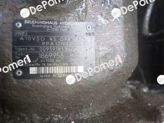 P/N: R910939183, Type: A A10VSO 45 DFR /31R-PPA12N00 Rexroth