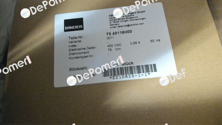 73 43116H00-0011 Binder