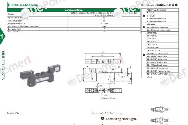 2431.52.00.35.02 (24V/DC) Pneumax