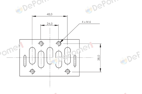 ISO valve (size 2), 5/2-way, pulse valve, 24 V DC Parker