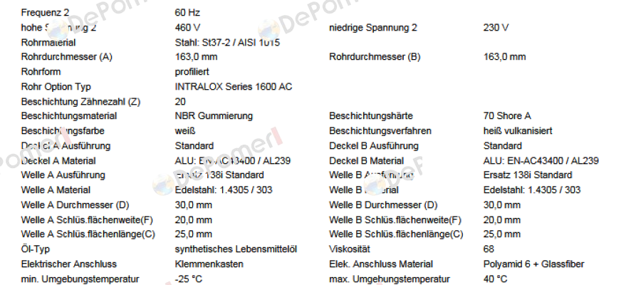 MI-DM0138 DM1383-A3C03B0E1JFA-407mm Interroll