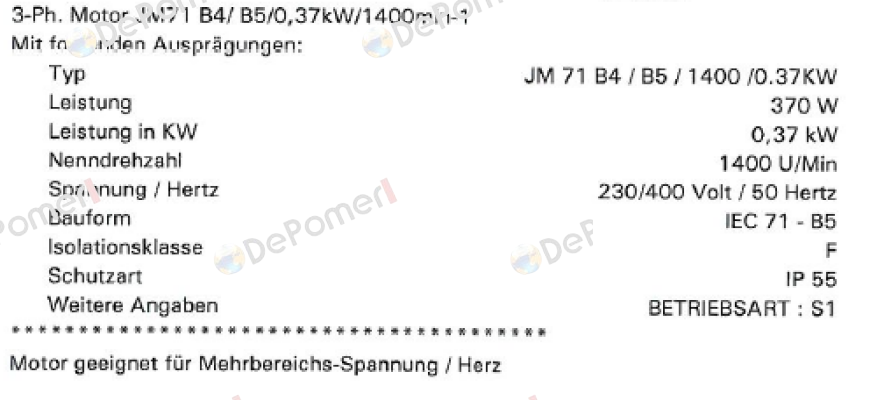 JM71B4 KW0,37 P4 B5 230/400-50 CLF IP55 SEIPEE