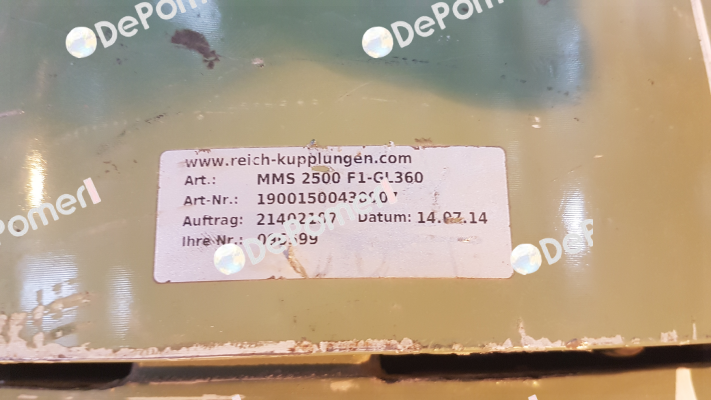 19001500430007 / MMS 2500 F1-GL350 Reich Kupplungen