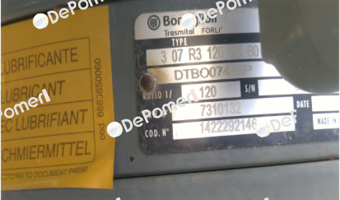 307 R3 120 HZ P160 B0 W0A LO PV Bonfiglioli