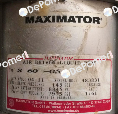 S60 / 3130.0199 Maximator