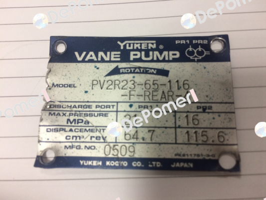 Model: PV2R23-65-116-F-REAR-41  Yuken
