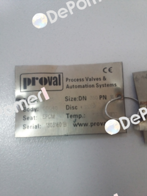 Type: V705  Serial:1303160 B DN350  Proval