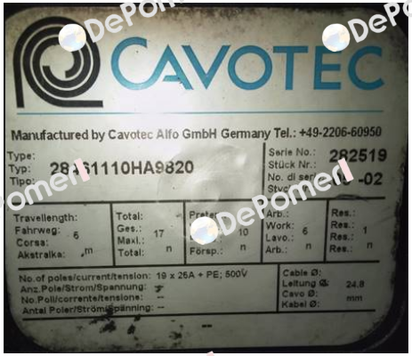 28461110HA9820 OEM  Cavotec