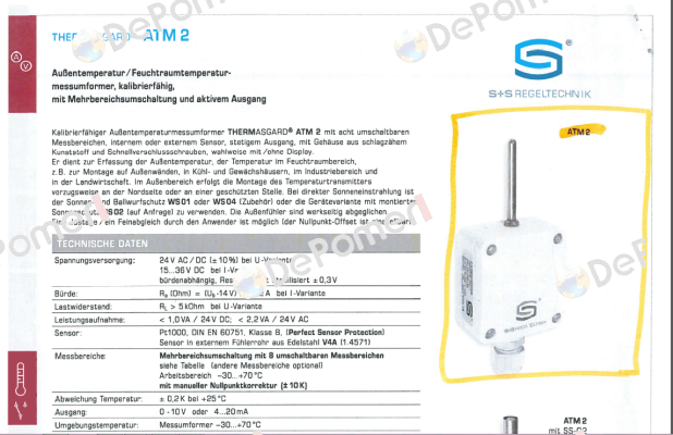 ATM2-U (p/n 1101-1141-0009-900) S+S REGELTECHNIK
