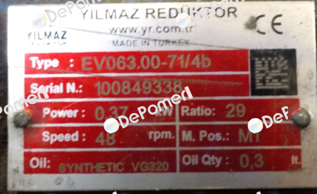 EV063.00-71M/4C  Yılmaz Redüktör