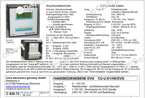 CU-U.K1/HE/EVG  Rinck Electronic