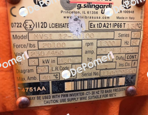 (US REFERENCE NUMBER) - MVSI 12-20100- (MVSI 10/10000-S02) EU- REFERENCE NUMBER   Italvibras