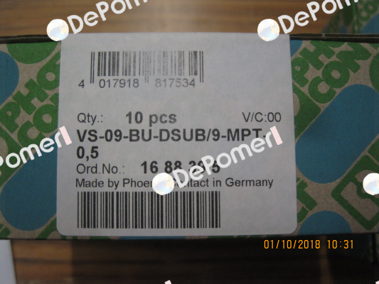 P/N: 1688395 Type: VS-09-BU-DSUB/9-MPT-0,5 Phoenix Contact