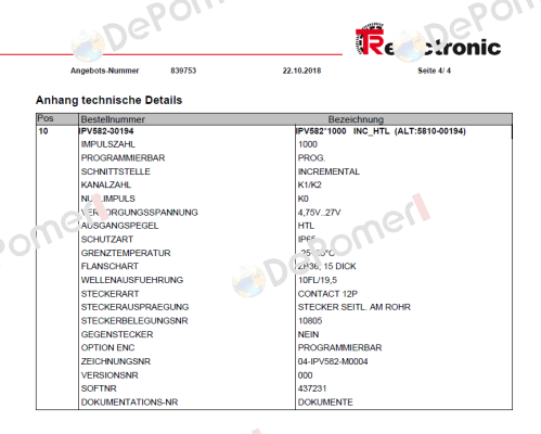 IPV582*1000 INC-HTL TR Electronic