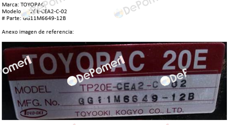 TP20E-CEA2-C-02 replaced by TP20E-CEA2-C-03 JTEKT FLUID POWER SYSTEMS CORPORATION (ex. Toyooki)