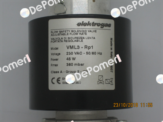 VML-3-RP1 - 230 VAC - 50/60 Hz - 360 mbar (stock) Elektrogas