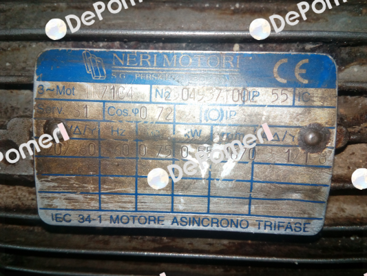 IN71C4 obsolete, replaced by T 71C 4 220/380 60 IP55 CLF Neri Motori