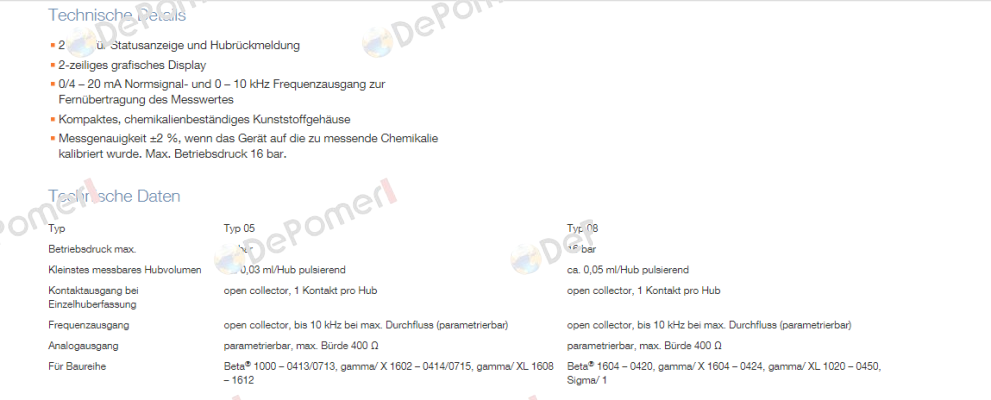 DFMA Type:05 - Durchflussmenge 0,1-13l/h ProMinent