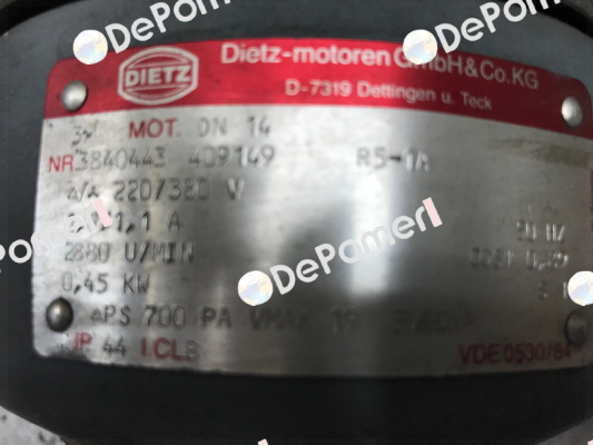 DN 14 NR: 3840443 409149 Dietz-Motoren