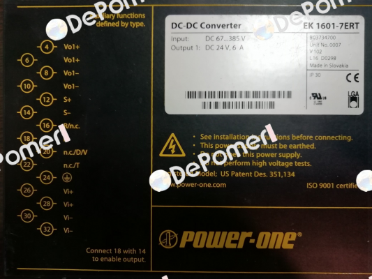 EK 1601-7ERT Bel Power Solutions