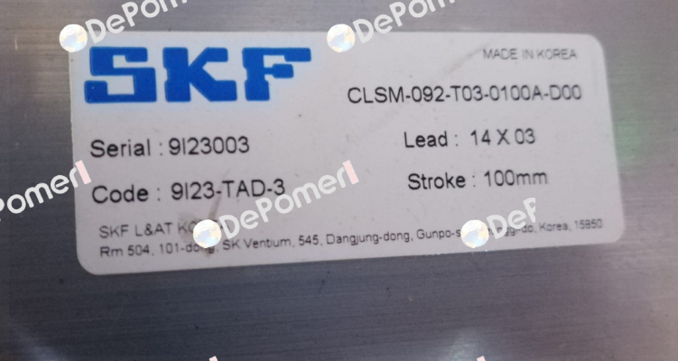 CLSM-092-T03-0100A-D00 Skf