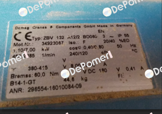 ZBV 132 A12/2  B0060 Mot Nr - 34923067 Demag