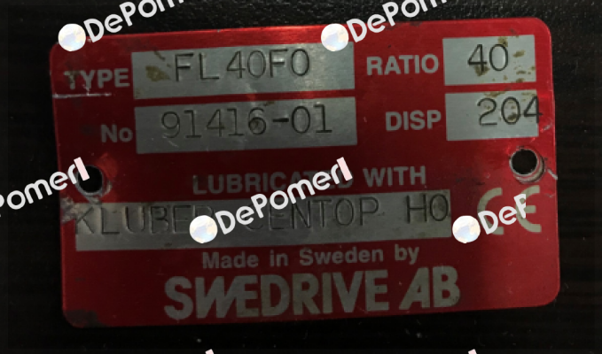 Type: FL 40 FO - 0 - 0 - 204 - R Swedrive