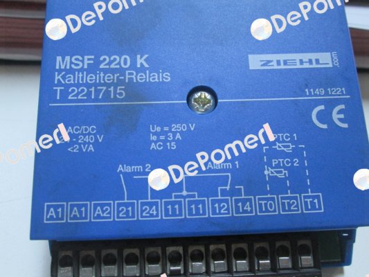 P/N: T221715 Type: MSF220K Ziehl