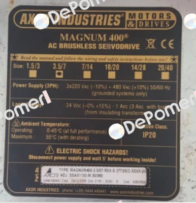MAGNUM 400 old code / new code 93811310 Axor Industries