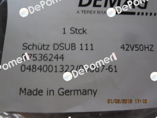 P/N: 87551444, Type DSUB 111 24V50HZ Demag