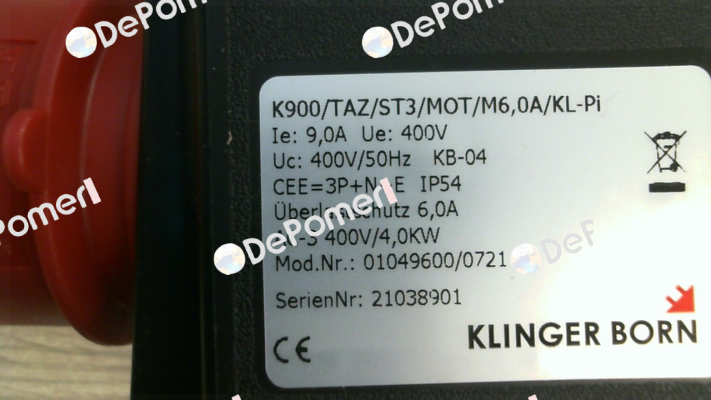 K900/TAZ/ST3/Mot/M6,0A/KL-Pi/Phw (0104.9600) Klinger Born