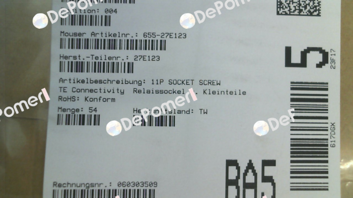 27E123 TE Connectivity (Tyco Electronics)
