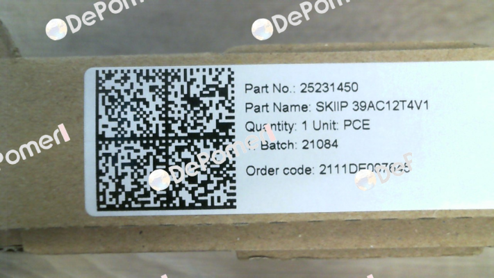 P/N: 25231450 Type: SKiiP 39AC12T4V1 Semikron